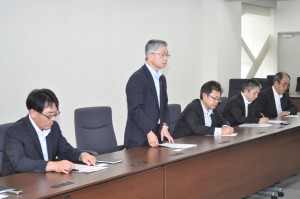 意見交換であいさつ 　連合山形大泉会長